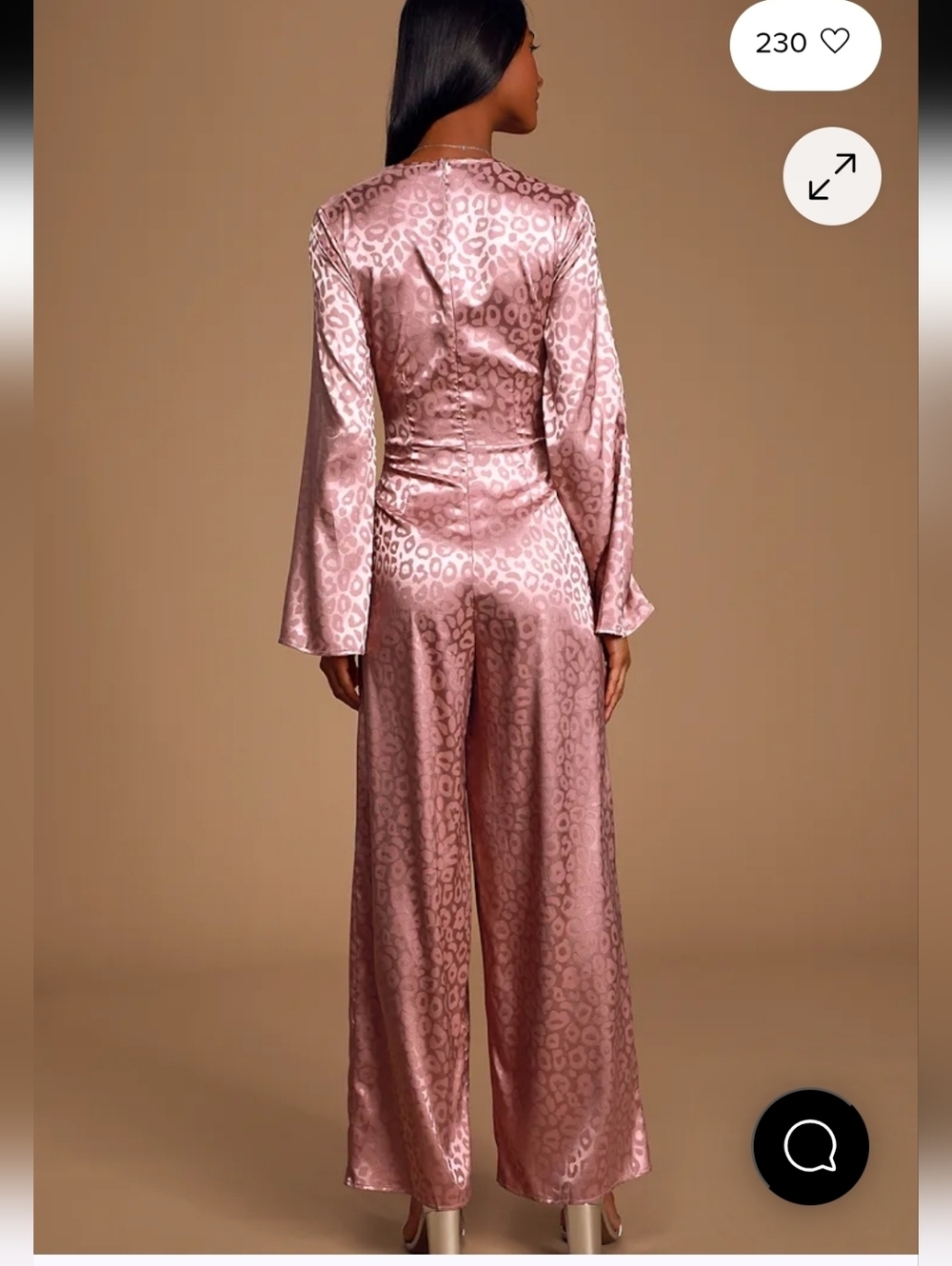 NWT Untamed Dame Dusty Lavender Leopard Print Satin Jumpsuit - Picture 3 of 10